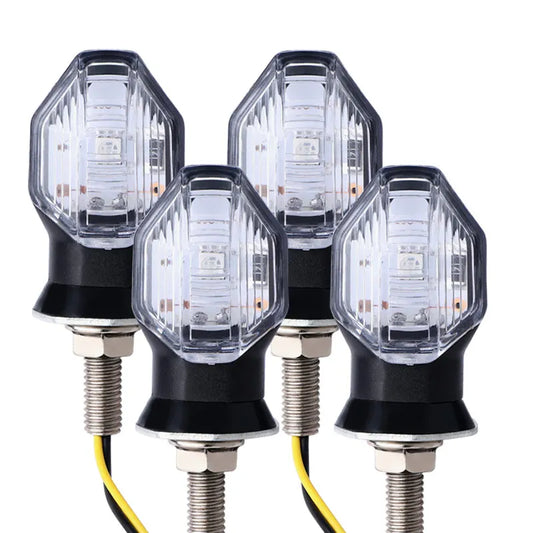 8mm Universal Mini Motorcycle LED Turn Signal Indicator flasher Amber Light Blinker clignotant moto for Honda Suzuki Yamaha 12V