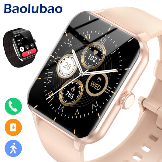 Baolubao Smart Watch 1.85" HD Display Bluetooth Calling AI Voice Smartwatch Fitness Sleep Stress Monitor with 100+ Sports Modes