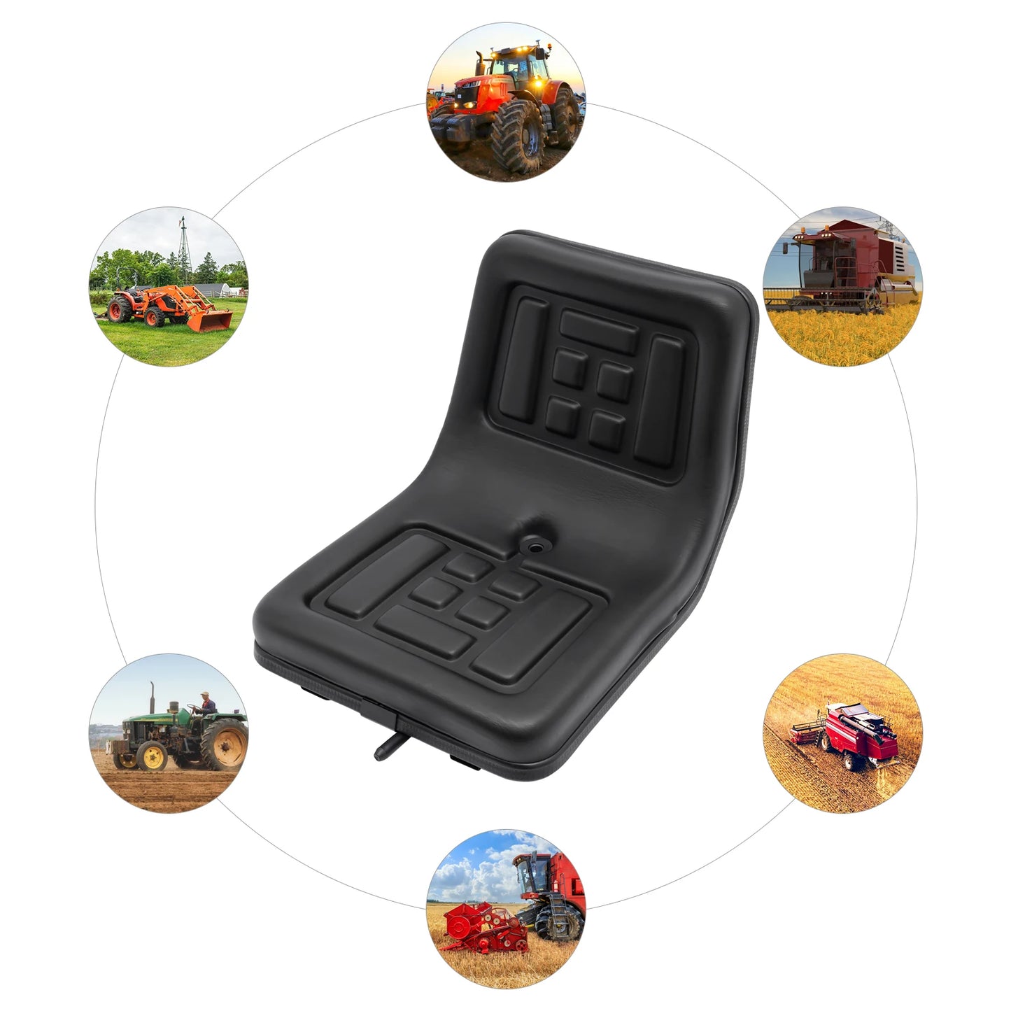 Universal Tractor Seat Forklift Truck Seat Excavator Seat Digger Seat Lawn Mower Seat Replacement Adjustable
