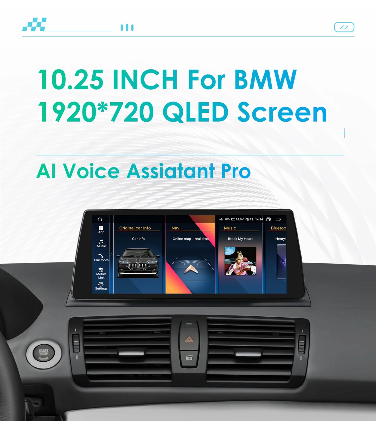10.25"Android 12 For BMW 1 Series E81 E82 E87 E88 CCC CIC Autoradio multimedia player 2din DSP Carplay 7862 Head Unit 4G Screen