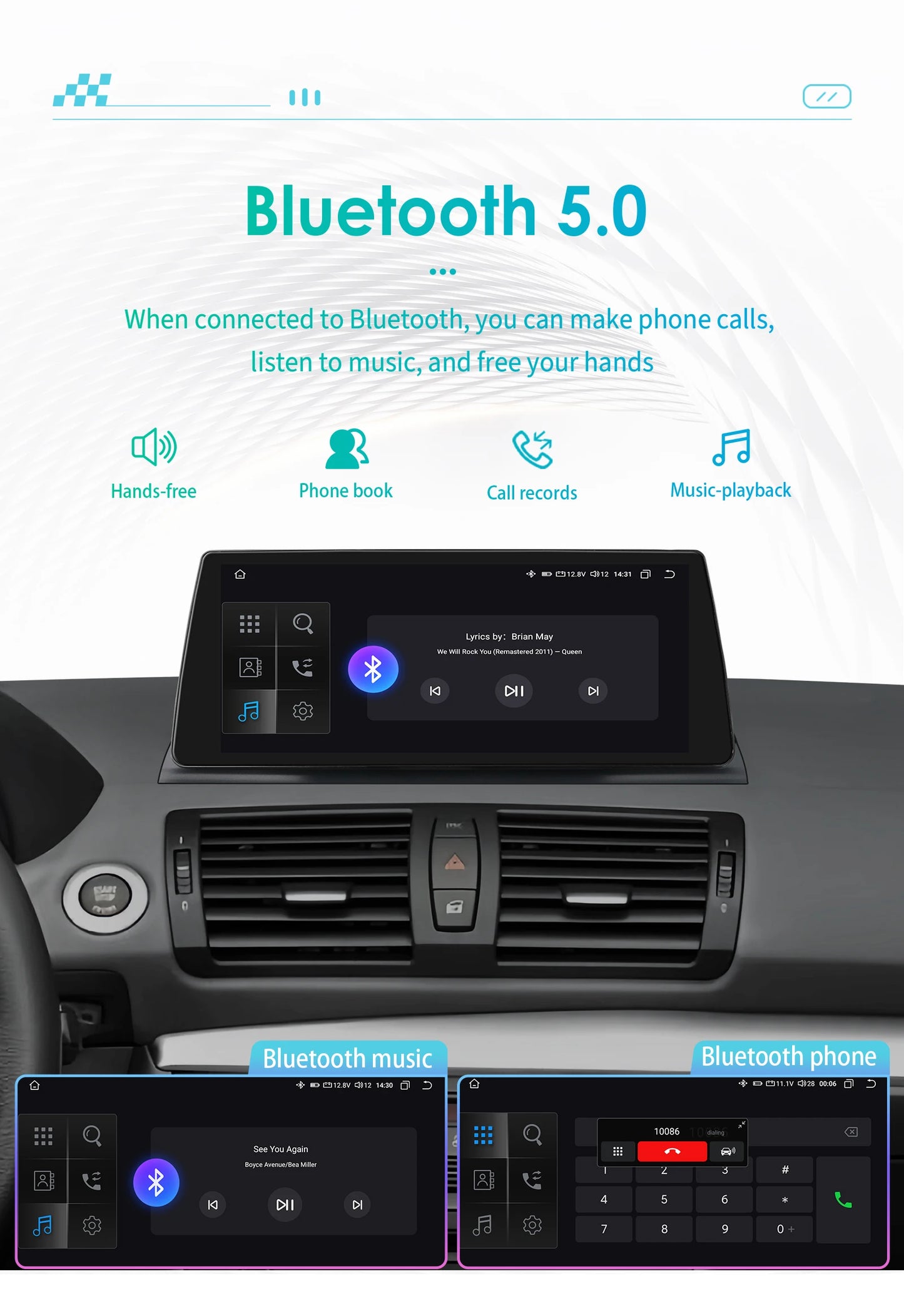 10.25"Android 12 For BMW 1 Series E81 E82 E87 E88 CCC CIC Autoradio multimedia player 2din DSP Carplay 7862 Head Unit 4G Screen