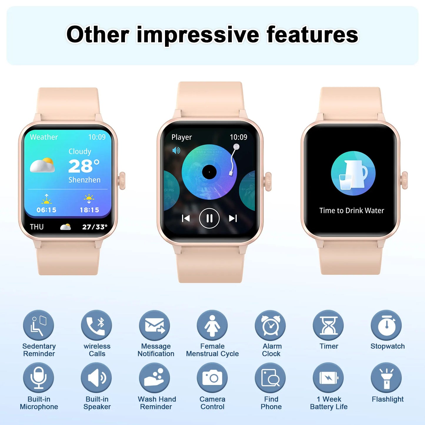Baolubao Smart Watch 1.85" HD Display Bluetooth Calling AI Voice Smartwatch Fitness Sleep Stress Monitor with 100+ Sports Modes