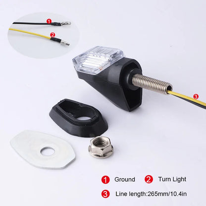 8mm Universal Mini Motorcycle LED Turn Signal Indicator flasher Amber Light Blinker clignotant moto for Honda Suzuki Yamaha 12V