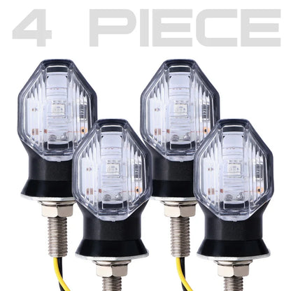 8mm Universal Mini Motorcycle LED Turn Signal Indicator flasher Amber Light Blinker clignotant moto for Honda Suzuki Yamaha 12V