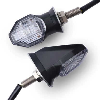 8mm Universal Mini Motorcycle LED Turn Signal Indicator flasher Amber Light Blinker clignotant moto for Honda Suzuki Yamaha 12V