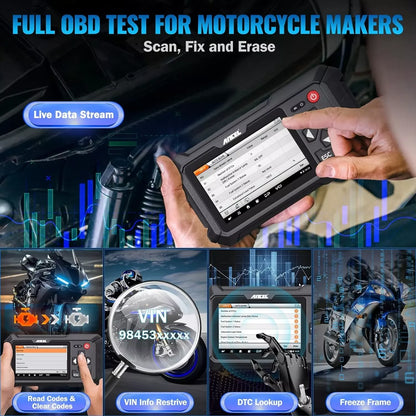 ANCEL MT510 Fit for BMW Motorcycle Diagnostic Tool Full System Motorbike OBD2 Scanner Code Reader ABS Bleed Oil TPS ECU Reset