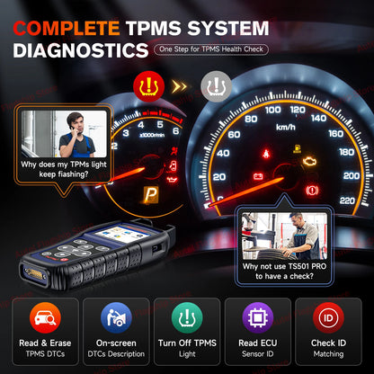 Autel MaxiTPMS TS501 PRO TPMS Programming Tool Activate/Relearn TPMS Sensor Tire Pressure Monitor Tester Tire Repair Tools