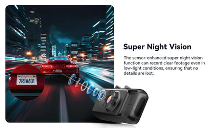 REDTIGER A6  4K Dash Cam Built-in 5.8Ghz WiFi GPS Car DVR Upgrade Night Vision Parking Monitor 3 Cameras Front/Cabin/Rear Cam