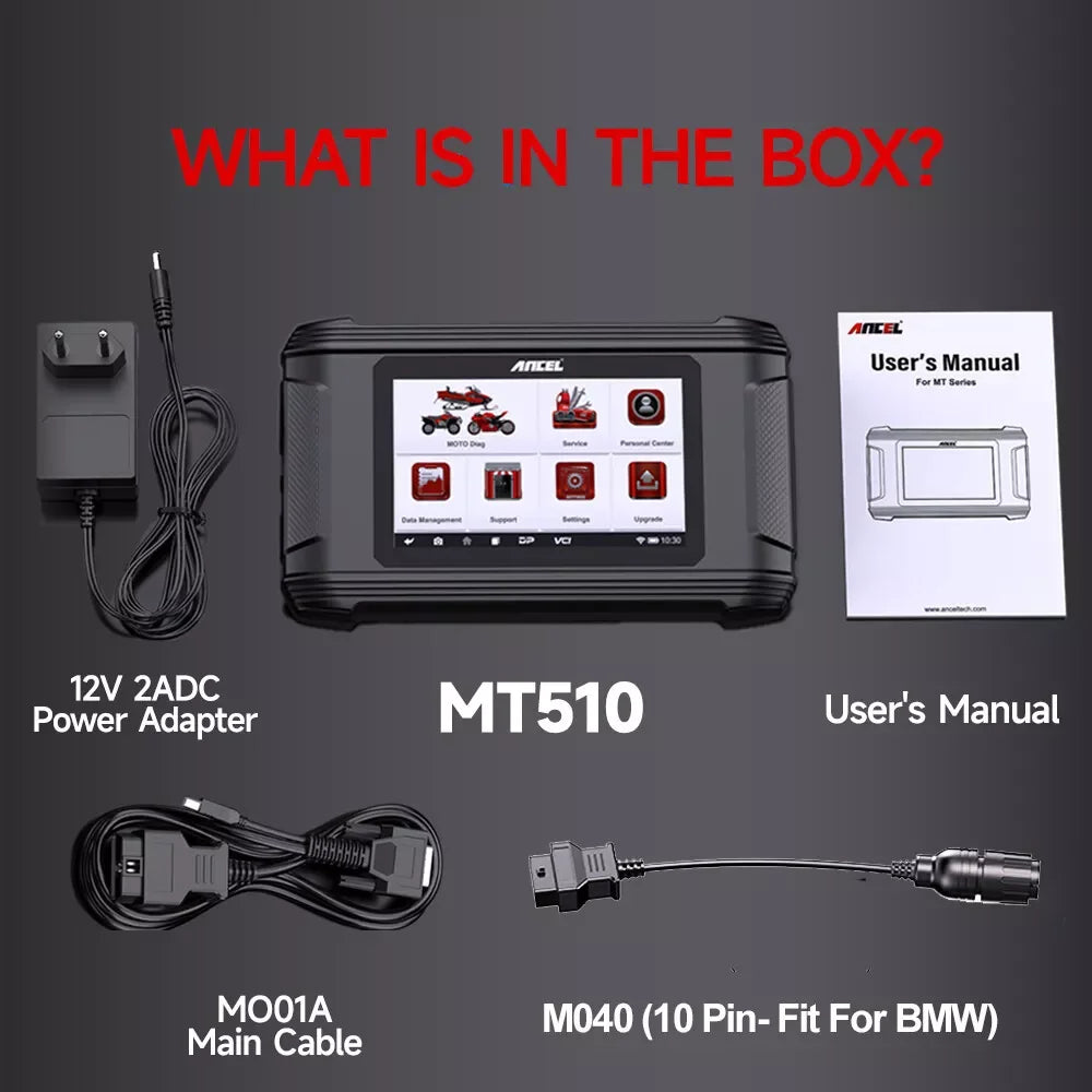 ANCEL MT510 Fit for BMW Motorcycle Diagnostic Tool Full System Motorbike OBD2 Scanner Code Reader ABS Bleed Oil TPS ECU Reset