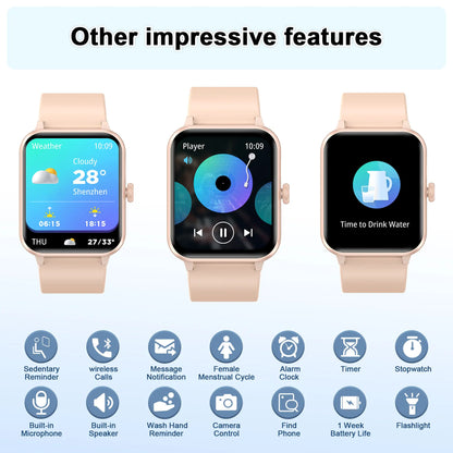Baolubao Smart Watch 1.85" HD Display Bluetooth Calling AI Voice Smartwatch Fitness Sleep Stress Monitor with 100+ Sports Modes