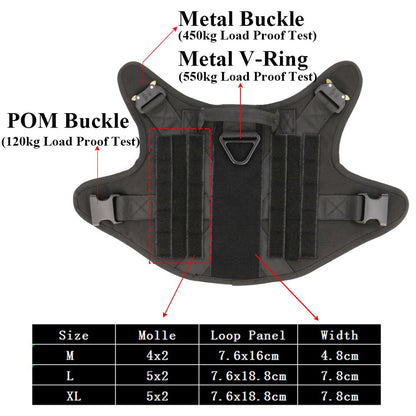 Metal Buckle Tactical Dog Harness & Lead-3